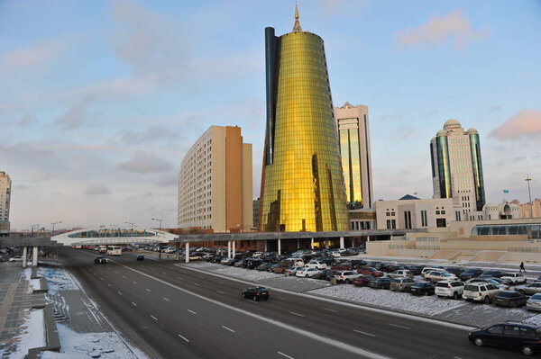 Nur-Sultan / Kazakhstan - 11.08.2011 : Administrative, office and commercial buildings in the center of the capital.