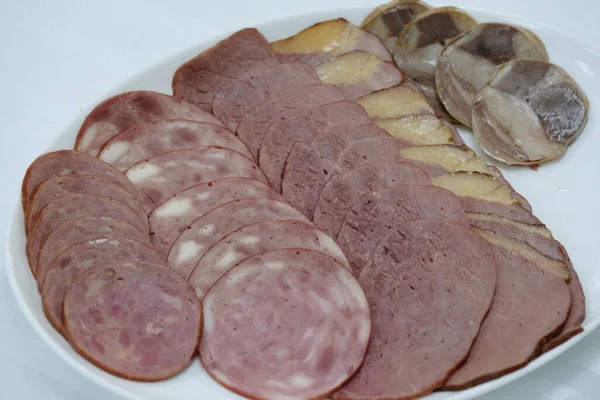 Almaty Kazakhstan 2020 Sausage Meat Products Ready Made Factory — Stock Photo, Image