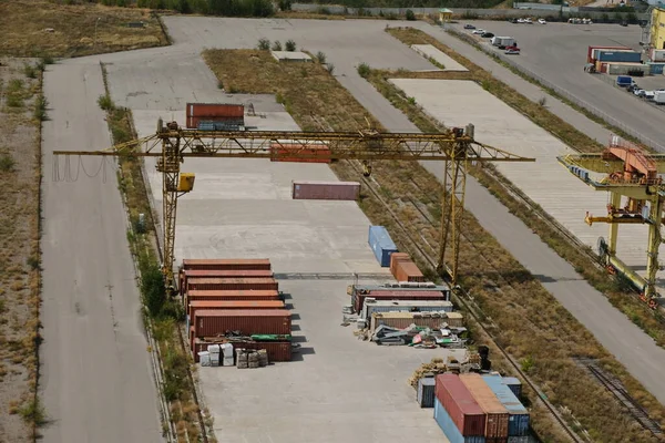 Almaty Kasachstan 2020 Industriezone Lagermöglichkeiten Und Abladestationen Für Container — Stockfoto