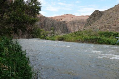 Nehir Charyn kanyonu boyunca akar..