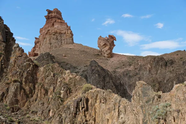 Naturreservat Charyn Canyon Nära Almaty Detta Torr Ravin Tvättad Med — Stockfoto