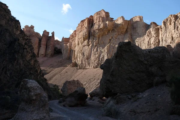 Reserva Natural Canyon Charyn Perto Almaty Este Desfiladeiro Seco Lavado — Fotografia de Stock