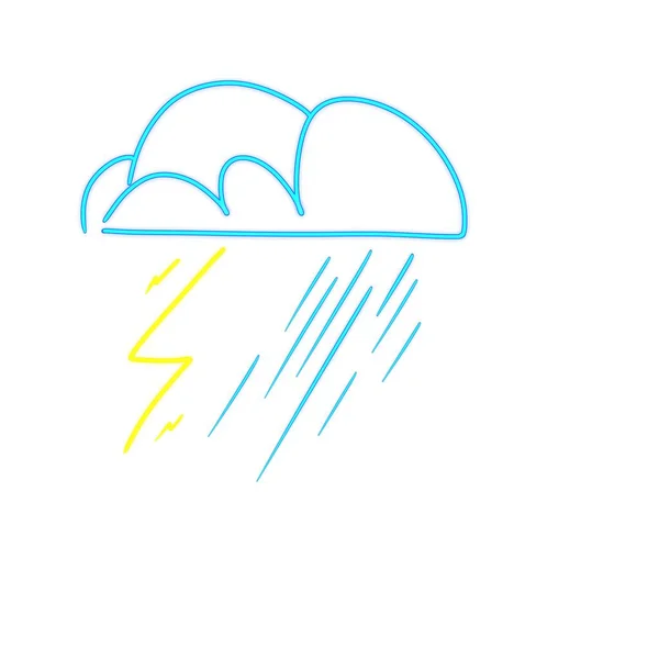 ネオンカラーで雷雨や雨 気象条件を示す — ストック写真