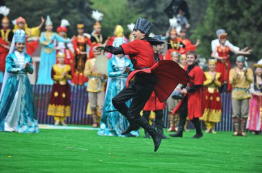 Almaty / Kazakistan - 05.01.2012: Devlet bayramı: Kazakistan halkının farklı ulusların konserleriyle birleşme günü.