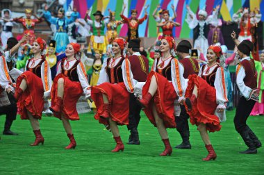 Almaty / Kazakistan - 05.01.2012: Devlet bayramı: Kazakistan halkının farklı ulusların konserleriyle birleşme günü.