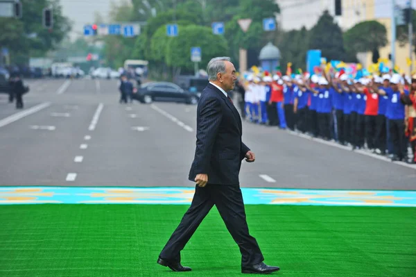 Almatia Kazahsztán 2012 Nursultan Nazarbajev Kazah Köztársaság Volt Elnöke — Stock Fotó