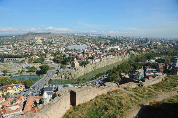 Tbilisi Georgia 2012 View Hill Residential Buildings Religious Sites Buildings — Stock Photo, Image