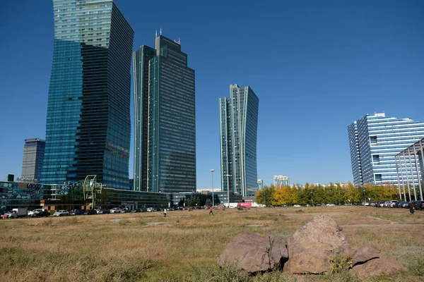 Nur Sultan Kazakhstan 2020 Complexe Résidentiel Aurores Boréales Dans Centre — Photo