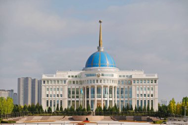 Nur-Sultan / Kazakistan - 10.02.2020: Kazakistan cumhurbaşkanının konutu ve çevresi.