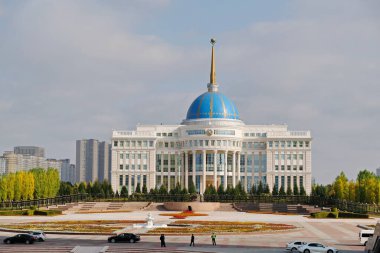 Nur-Sultan / Kazakistan - 10.02.2020: Kazakistan cumhurbaşkanının konutu ve çevresi.