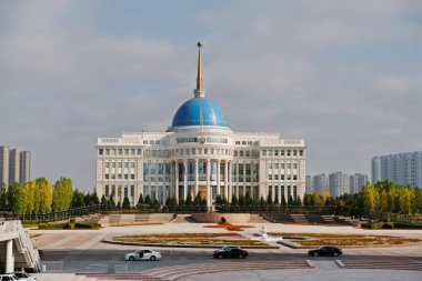 Nur-Sultan / Kazakistan - 10.02.2020: Kazakistan cumhurbaşkanının konutu ve çevresi.