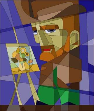 Stained glass Vincent Willem van Gogh. vector character clipart