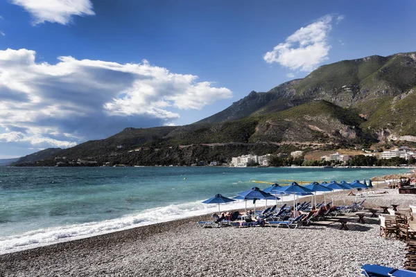 Playa Loutraki Golfo Corinto Del Mar Jónico Grecia —  Fotos de Stock