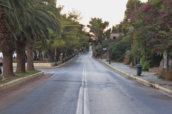 Loutraki Yunanistan Temmuz 2018 Loutraki Batıya Doğru Yol — Stok fotoğraf