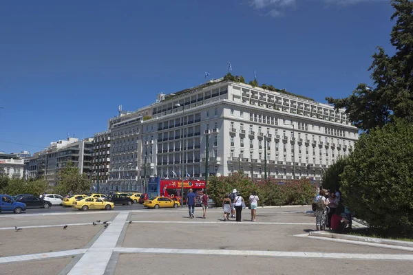 Atenas Grecia Junio 2018 Vista Desde Plaza Frente Parlamento Grecia — Foto de Stock