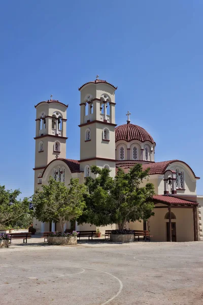 Kerk Georgioupolis Crete Griekenland Zomerdag Niemand Buurt Van — Stockfoto