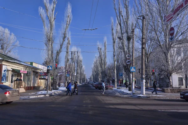 Slovainsk Ουκρανία Νοεμβρίου 2018 Ρυθμίζει Την Κυκλοφορία Στους Δρόμους Της — Φωτογραφία Αρχείου