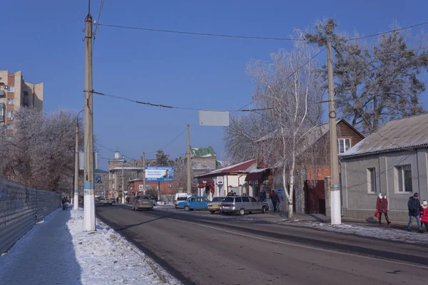 Slovainsk Oekraïne November 2018 Verkeer Straten Van Sloviansk — Stockfoto