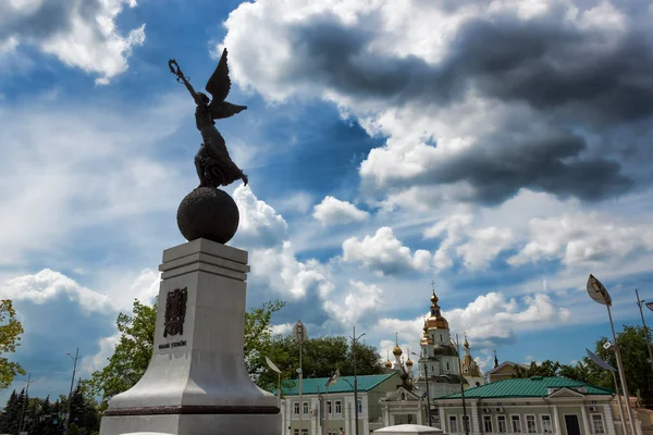 Kharkiv Ucrânia Julho 2014 Tanque Inglês Mark Estabelecido Como Monumento — Fotografia de Stock