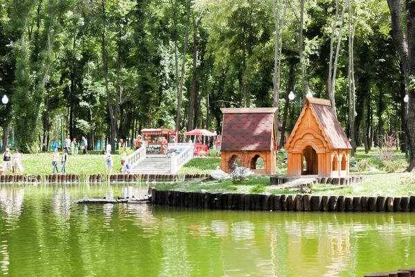 Kharkiv Ukraine 2014年7月9日 ハリコフのゴーキー公園の湖は 常に多くの訪問者があります — ストック写真
