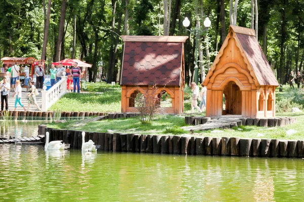Kharkiv Ukraine 2014年7月9日 ハリコフのゴーキー公園の湖は 常に多くの訪問者があります — ストック写真