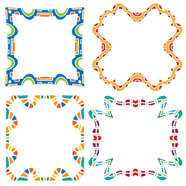 Красочная Коллекция Рамок Белом Фоне — стоковый вектор