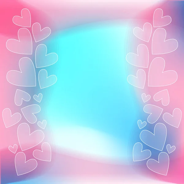 Romantische Herzen Hintergrund Pik Und Blauen Farben — Stockvektor