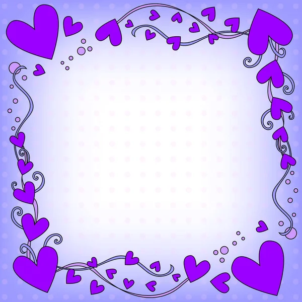 Corazones Románticos Fondo Color Púrpura — Vector de stock