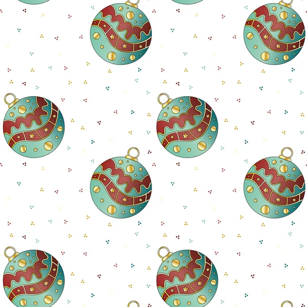 Coloridas Bolas Navidad Caprichosas Aisladas Sobre Fondo Blanco — Foto de Stock