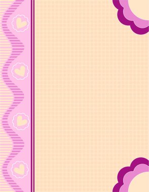 Kalpleri ve nokta pembe ve bej arka plan