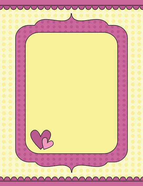 Romantic Pink Yellow Background Hearts Dots — Stock Vector