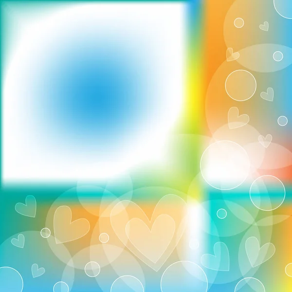 Modré Oranžové Zelené Pozadí Srdce Tečky — Stockový vektor
