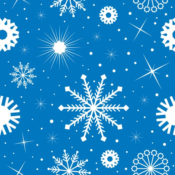 Blue White Snowflakes Pattern — Stock Vector