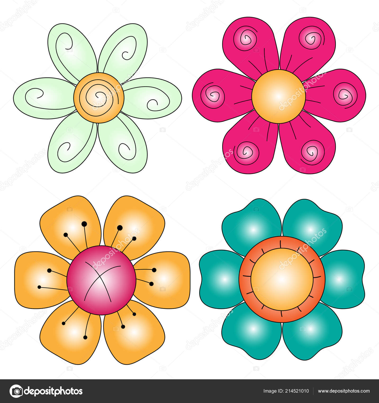 Whimsical Flowers Collection Isolated White Background Vector Image By C Kerstin Weihe Vector Stock Whimsical Flowers Collection Isolated White Background Vector Image By C Kerstin Weihe Vector Stock