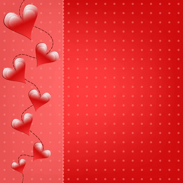 Fondo Romántico San Valentín Con Corazones Rojos — Archivo Imágenes Vectoriales