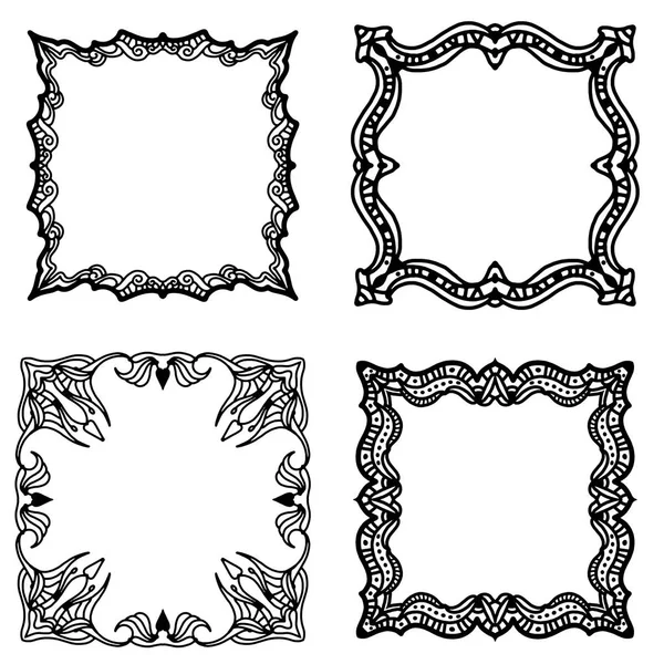 Black Frames Collection White Background — Stock Photo, Image