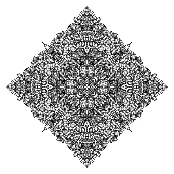 Абстрактный Черный Детальный Орнамент Изолированный Белом — стоковое фото