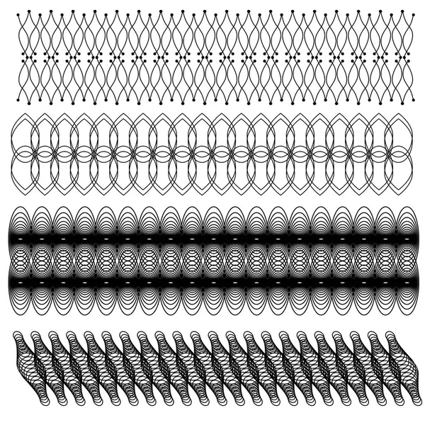 Preto Ornamento Bordas Coleção Fundo Branco —  Vetores de Stock