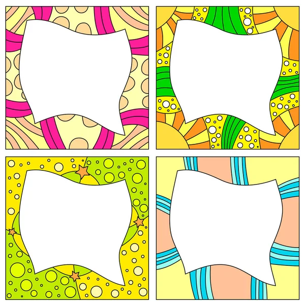 Collection Cadres Colorés Sur Fond Blanc — Image vectorielle