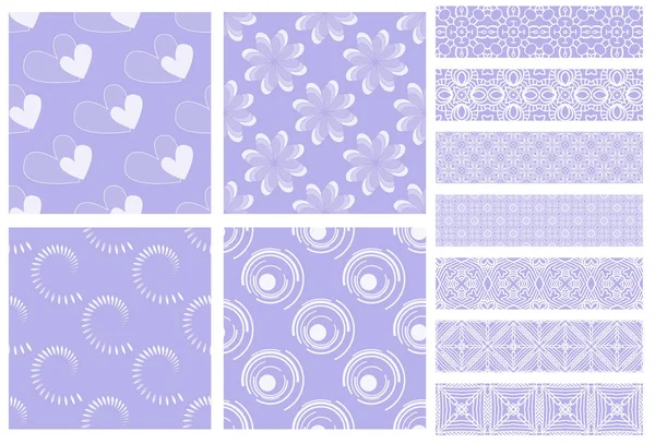 Texture Viola Bianche Collezione Isolata Bianco — Foto Stock