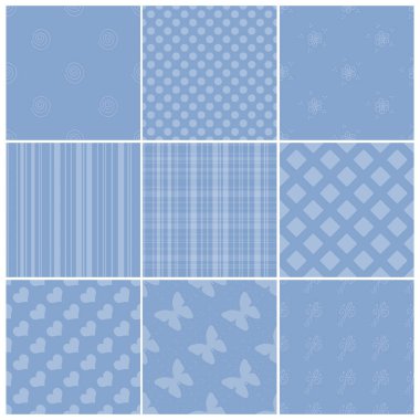 Sorunsuz pastel mavi çinileri koleksiyonu