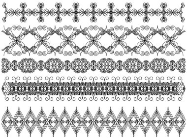 Siyah beyaz arka plan üzerinde izole koleksiyonu kırpar