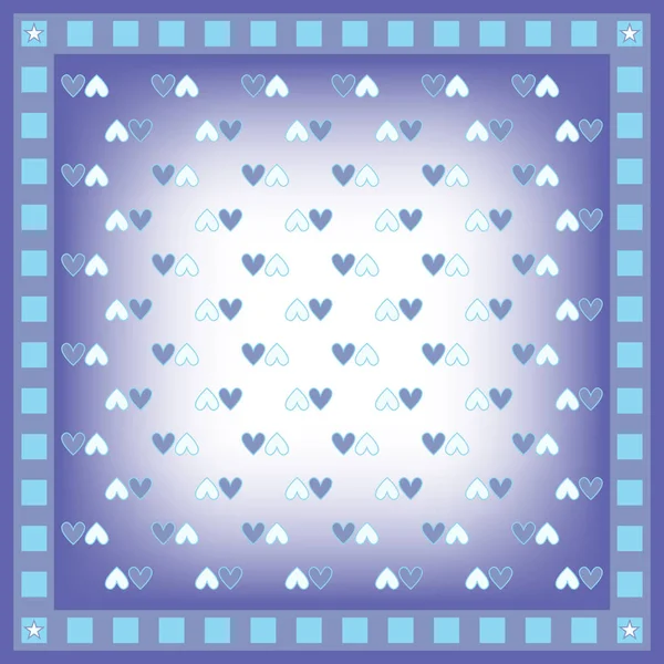 Blauer Und Weißer Hintergrund Mit Kleinen Herzen — Stockvektor