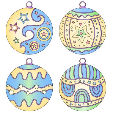 Beyaz arka plan üzerinde renkli önemsiz şey koleksiyonu