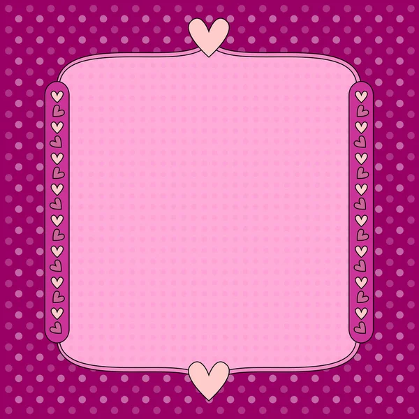 Romantic Background Dots Hearts Copy Space — Stock Vector