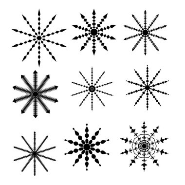 Siyah beyaz arka plan üzerinde toplama yıldız