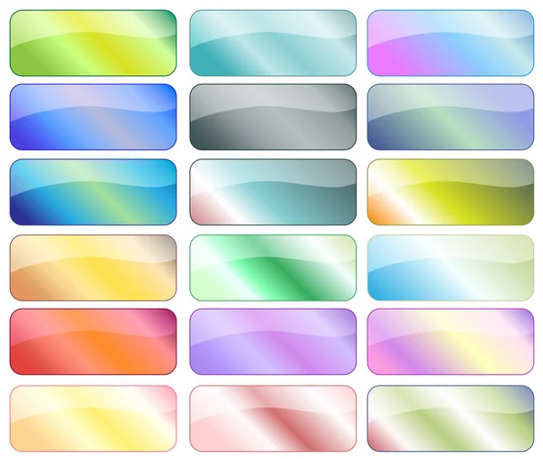 Bunte Farbverlauf Knöpfe Kollektion Über Weißem Hintergrund — Stockvektor