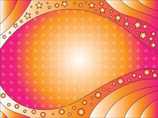 Orange White Pink Background Stars Copy Space — Stock Vector