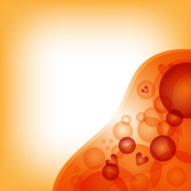 Daireler ve kupa turuncu ve kırmızı arka plan