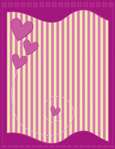 Romantic Background Hearts Stripes — Stock Vector